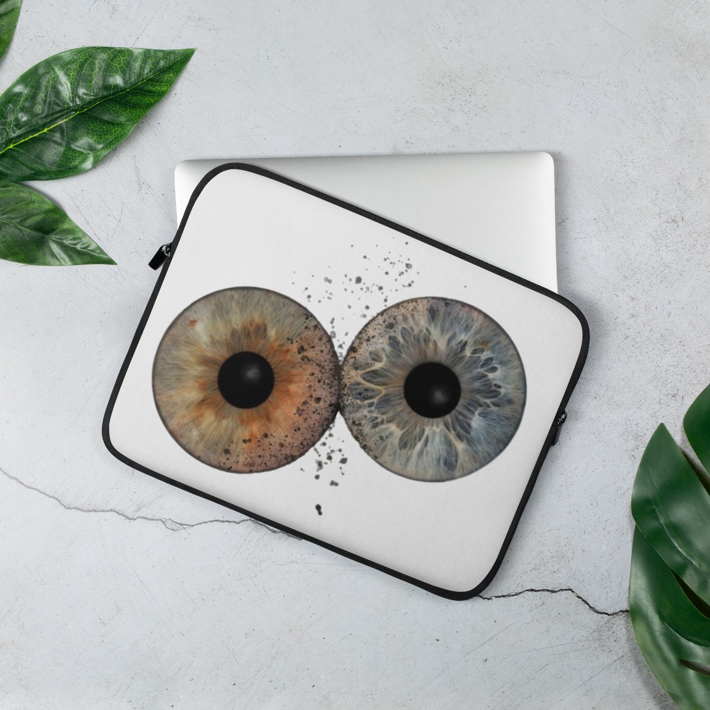 Laptoptasche mit Iris-Motiv - Weiß