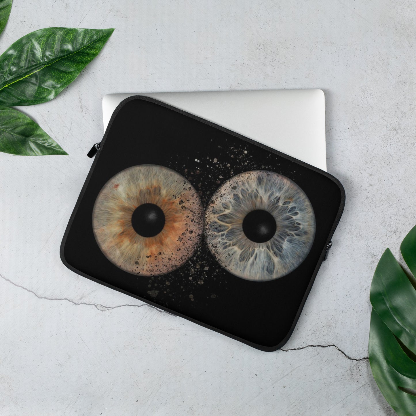 Laptoptasche mit Iris-Motiv - Schwarz